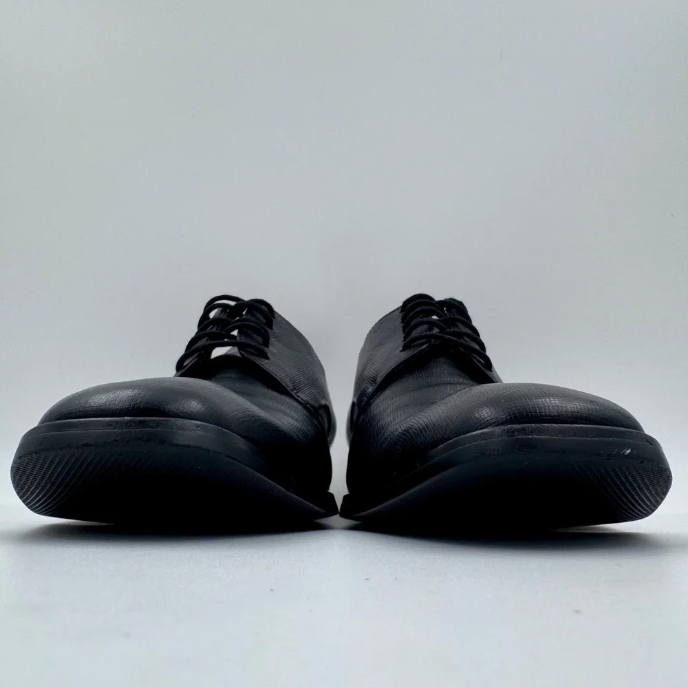 Calvin Klein Fulton Mens Black Textured Leather Derby Dress Shoes Size 8.5 M